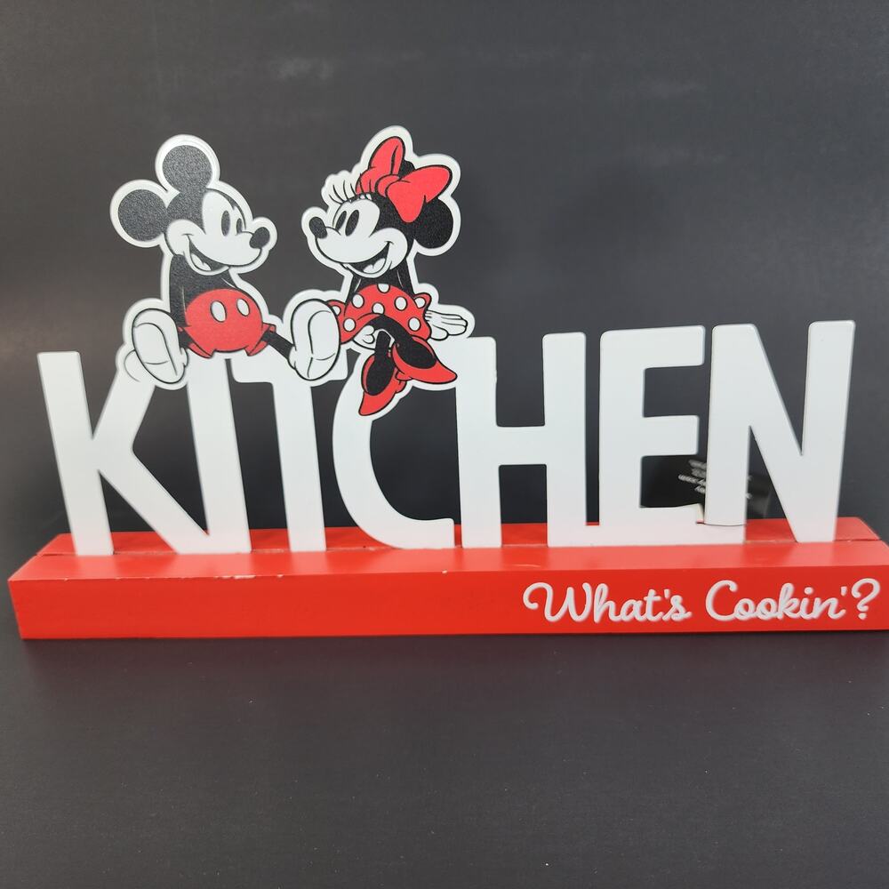 Disney Mickey Minnie Kitchen Sign Tabletop Decor What's Cookin